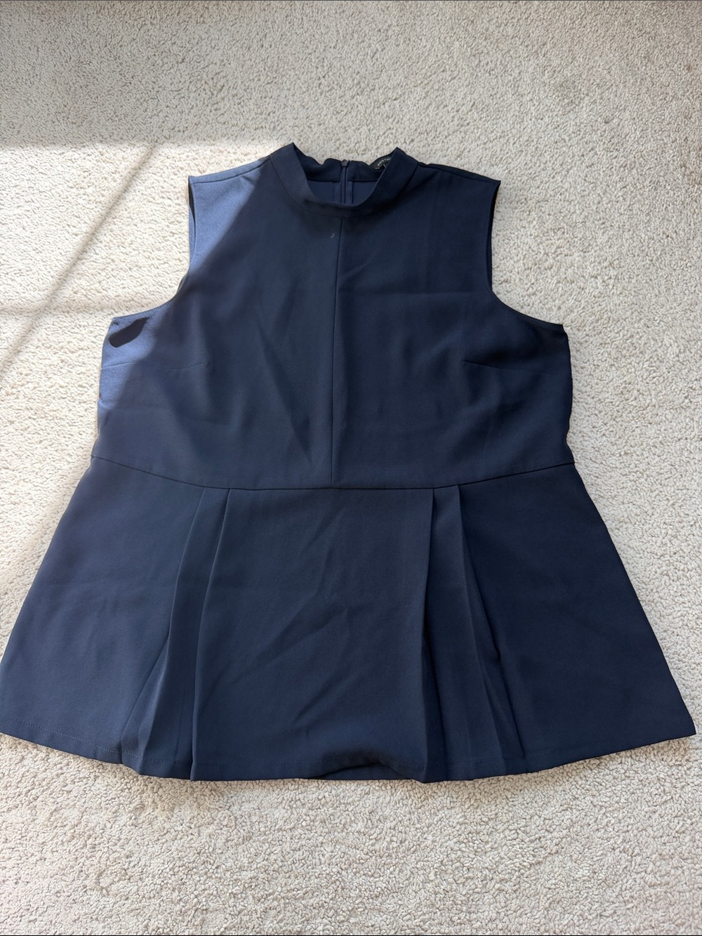 Ann Taylor Sleeveless Peplum Top in Navy
